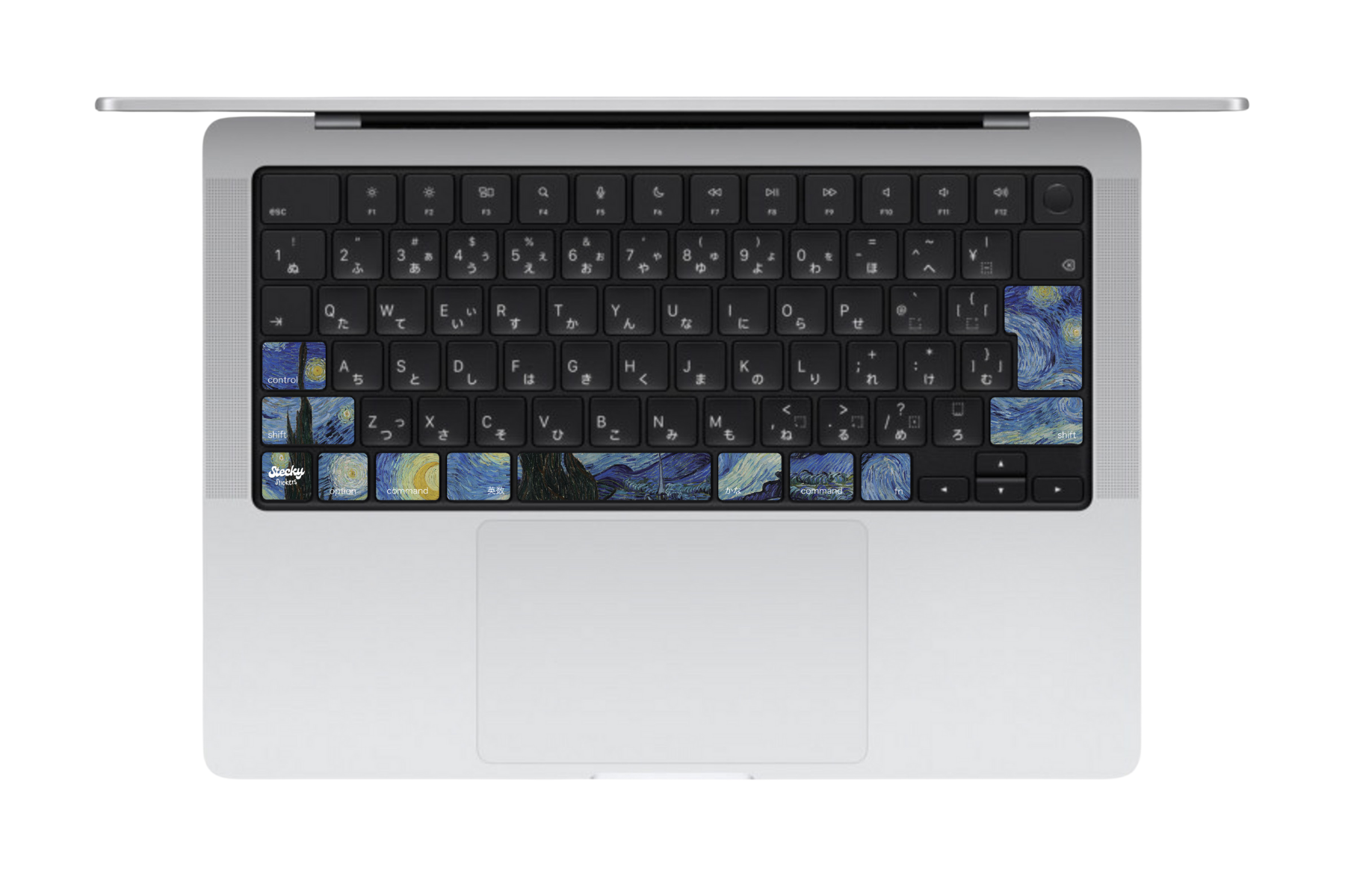 ゴッホ星月夜 MacBookキーボードシール 一部キー JIS配列対応 Stecky Stickers