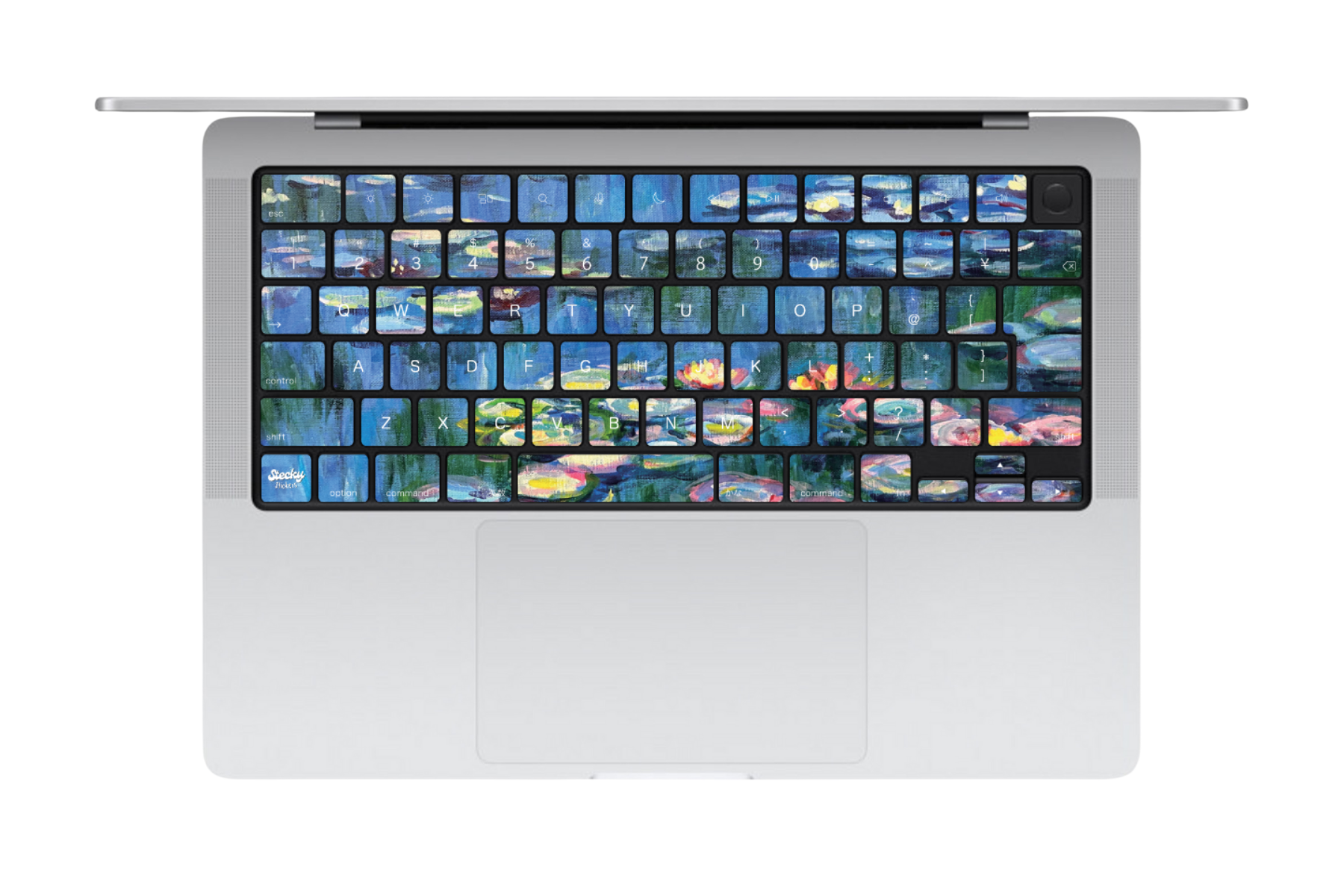ブルー睡蓮 MacBookキーボードシール 全キー JIS配列対応 Stecky Stickers