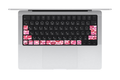 Fatal Kiss キス柄ピンク MacBookキーボードシール 一部キー JIS配列対応 Stecky Stickers