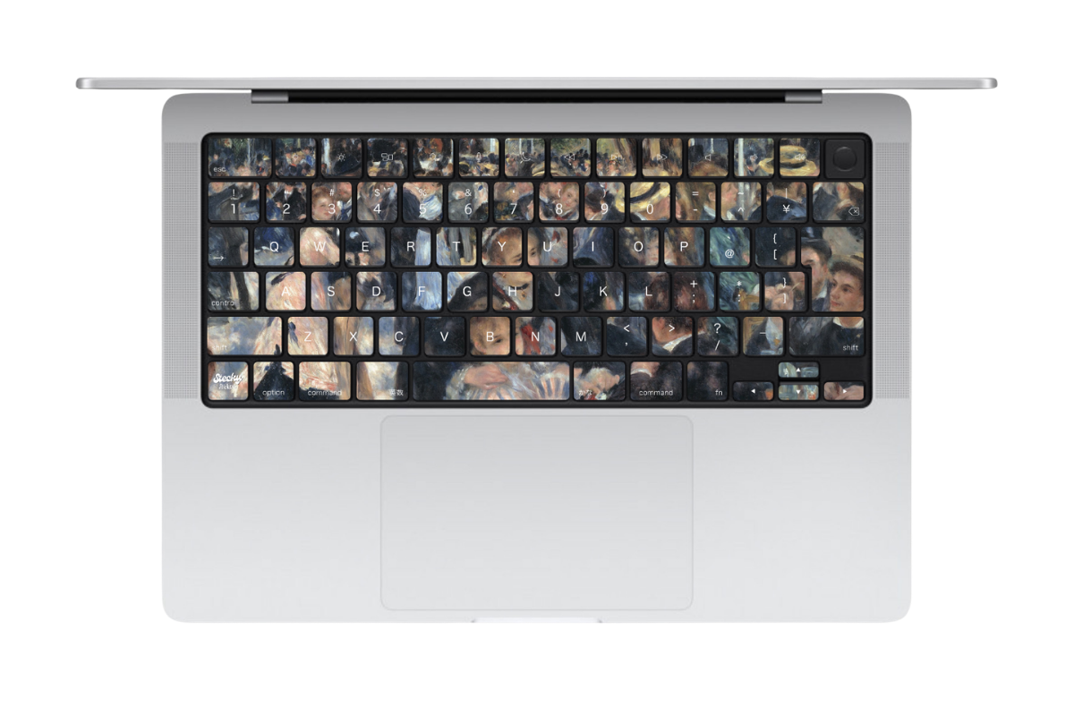 ルノワール ムーラン・ド・ラ・ギャレット MacBookキーボードシール 全キー JIS配列対応 Stecky Stickers