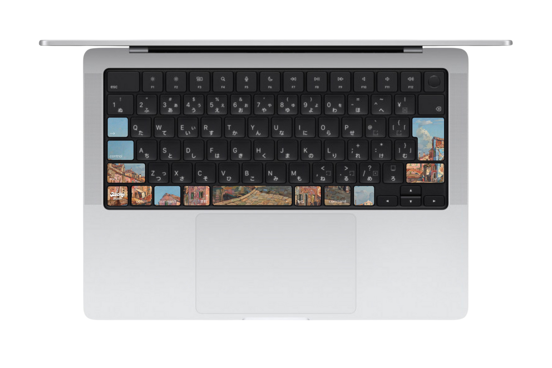 ヴェネツィア運河 MacBookキーボードシール 一部キー JIS配列対応 Stecky Stickers